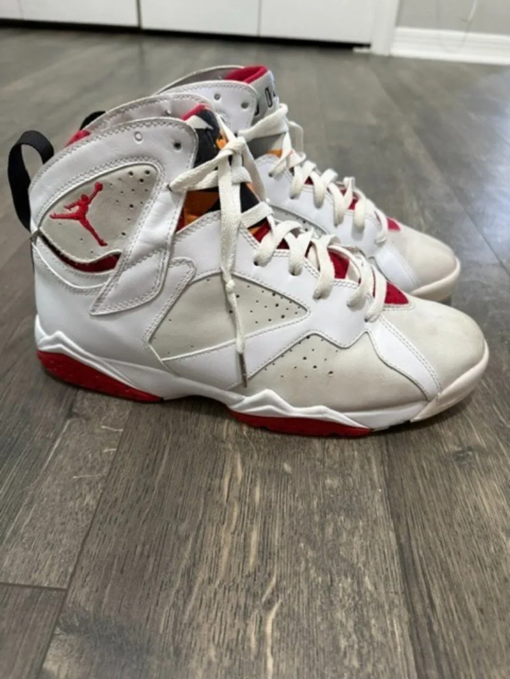 Nike Air Jordan 7 Hare CDP Retro Countdown 2007 Size 10 White Red 394775-102